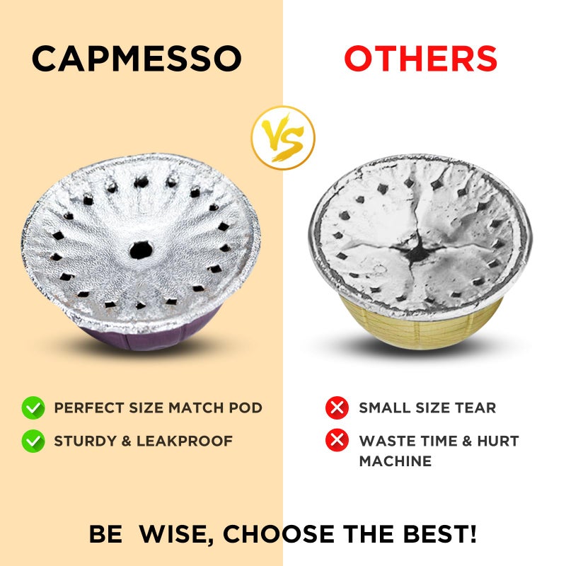 CAPMESSO Aluminum Foils Lids for Vertuo Reusable Pods Compatible for Refillable Vertuo Pods  100pcs Coffee Pods Foil Seals Covers(100/package) - Image 4